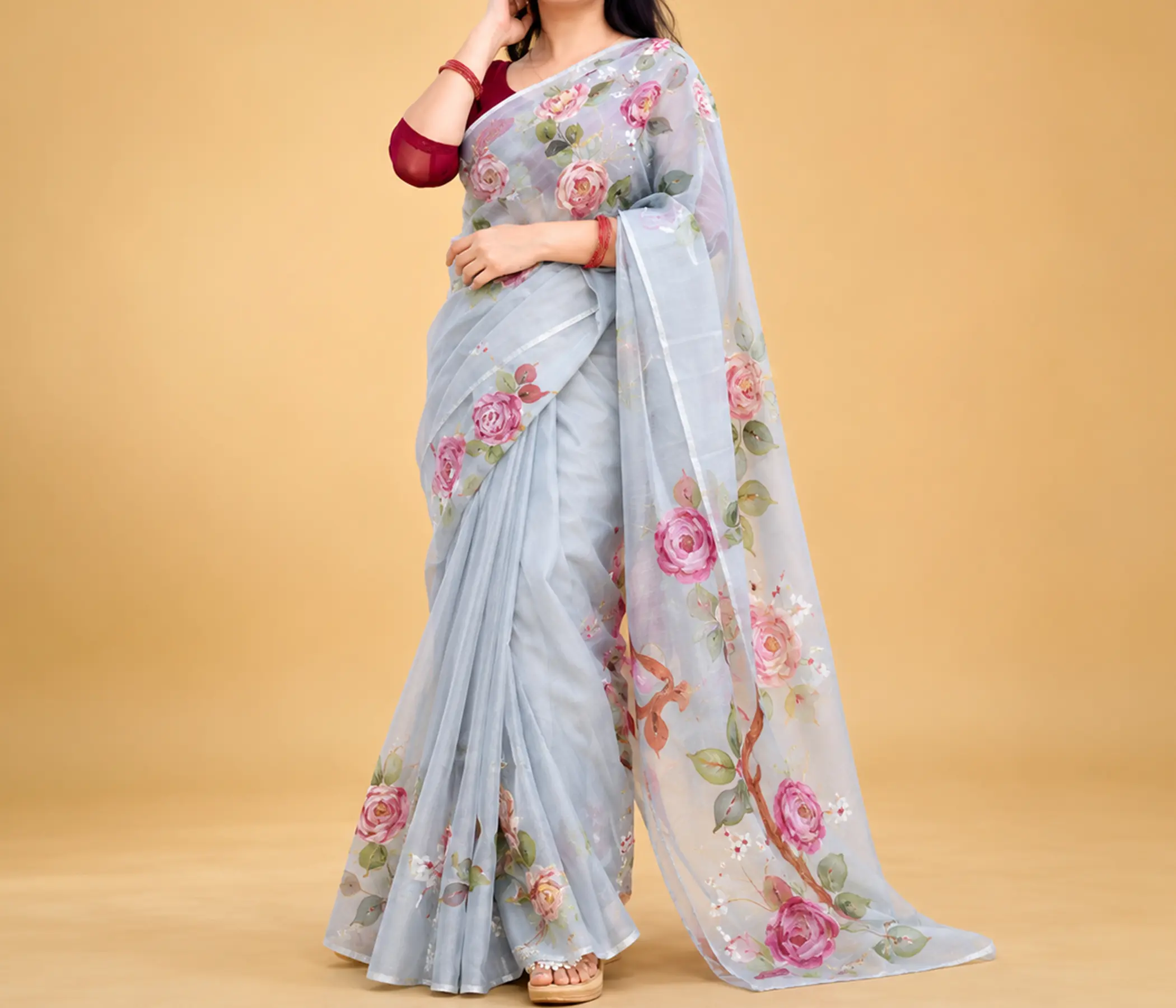 Custom Hand Painted Name Saree by Design Dhaga